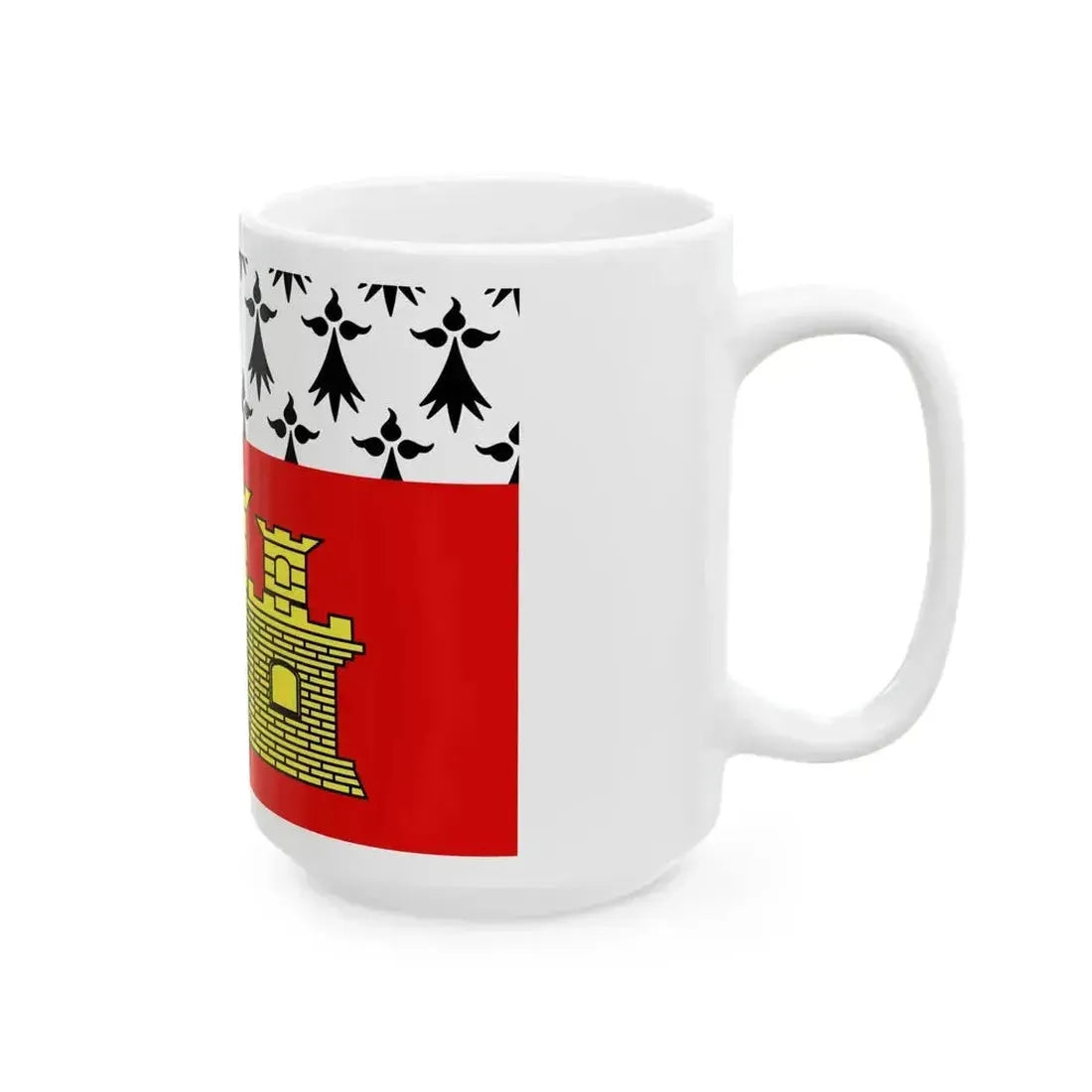 Flag of Dinan (France) White Coffee Mug - Go Mug Yourself