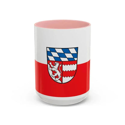 Flag of Dingolfing Landau Germany - Accent Coffee Mug 15oz Pink - Go Mug Yourself