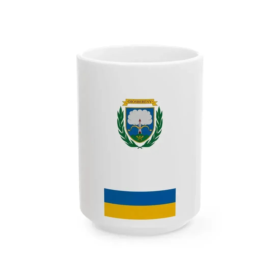 Flag of Diosbereny vertical (Hungary) White Coffee Mug 15oz - Go Mug Yourself