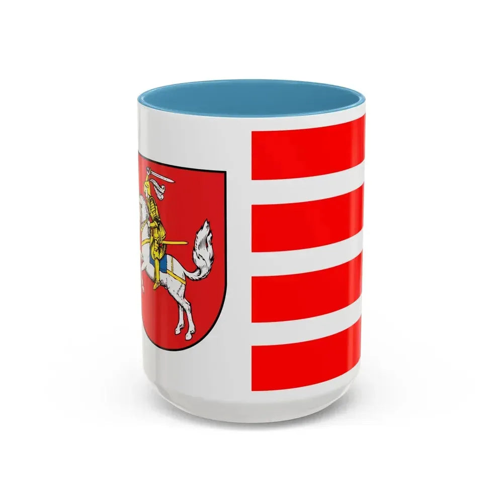 Flag of Dithmarschen Germany - Accent Coffee Mug 15oz Light Blue - Go Mug Yourself