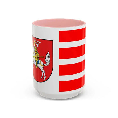 Flag of Dithmarschen Germany - Accent Coffee Mug 15oz Pink - Go Mug Yourself