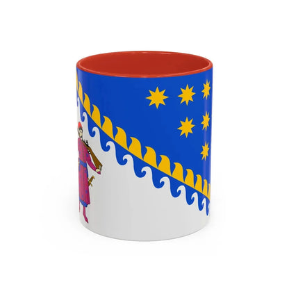 Flag of Dnipropetrovsk Oblast Ukraine - Accent Coffee Mug 11oz Red - Go Mug Yourself
