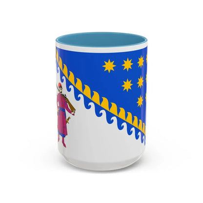 Flag of Dnipropetrovsk Oblast Ukraine - Accent Coffee Mug 15oz Light Blue - Go Mug Yourself