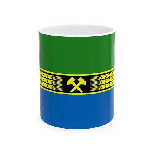 Flag of Dobropillia raion (Ukraine) White Coffee Mug 11oz - Go Mug Yourself