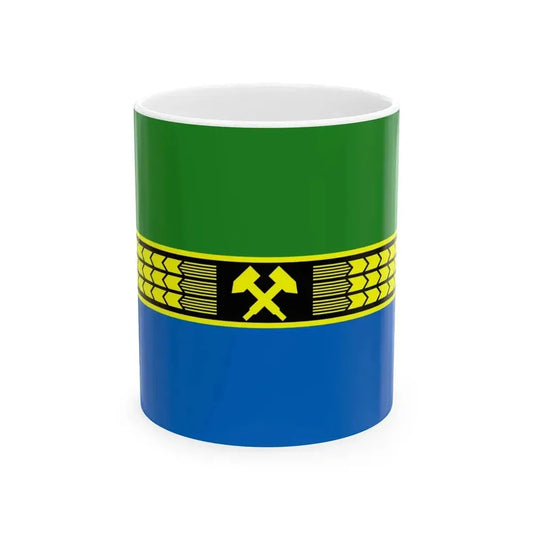 Flag of Dobropillia raion (Ukraine) White Coffee Mug 11oz - Go Mug Yourself