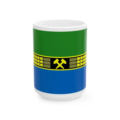Flag of Dobropillia raion (Ukraine) White Coffee Mug 15oz - Go Mug Yourself