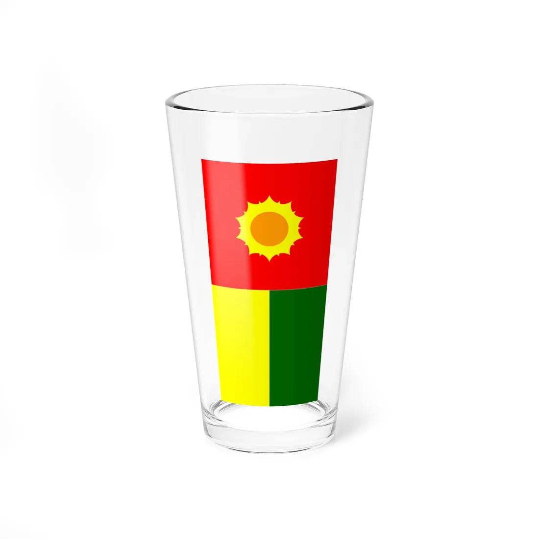 Flag of Dobruševo vertical (North Macedonia) Pint Glass 16oz 16oz - Go Mug Yourself