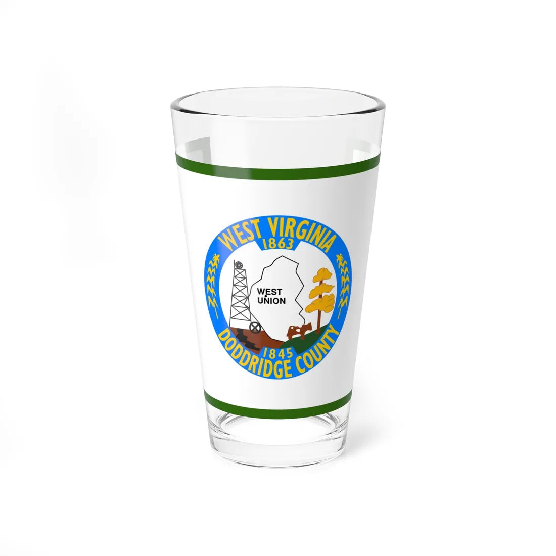 Flag of Doddridge County West Virginia (United States) Pint Glass 16oz 16oz - Go Mug Yourself
