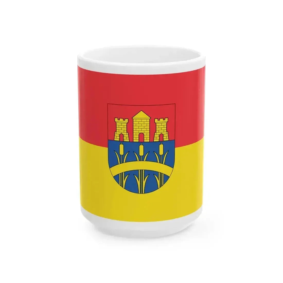 Flag of Dombovar variant (Hungary) White Coffee Mug 15oz - Go Mug Yourself