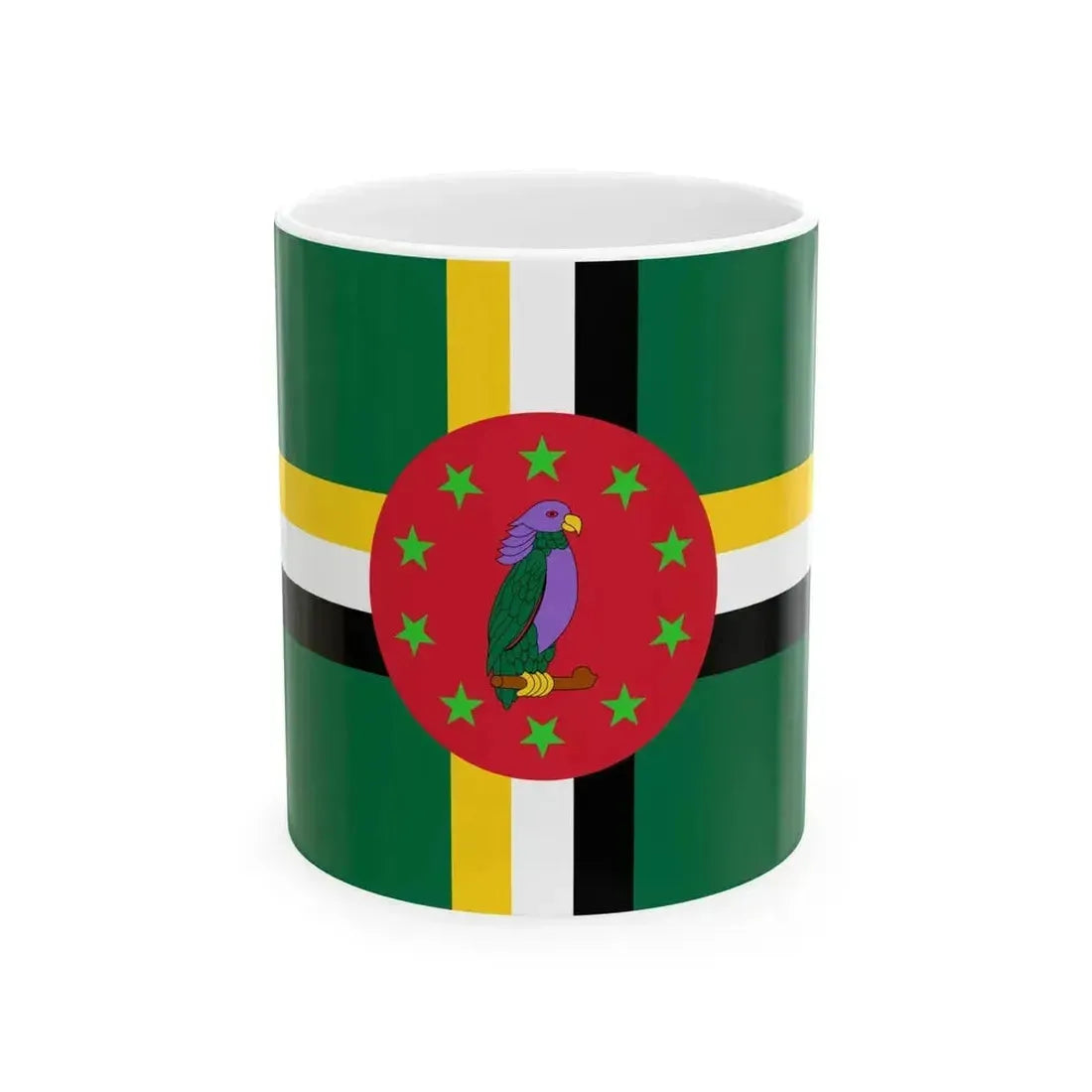 Flag of Dominica 1978-1981 3-2 (Dominica) White Coffee Mug 11oz - Go Mug Yourself