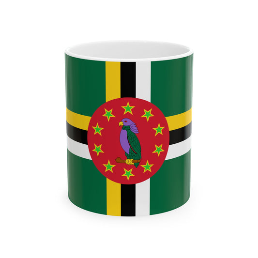 Flag of Dominica 1988-1990 3-2 (Dominica) White Coffee Mug-11oz-Go Mug Yourself