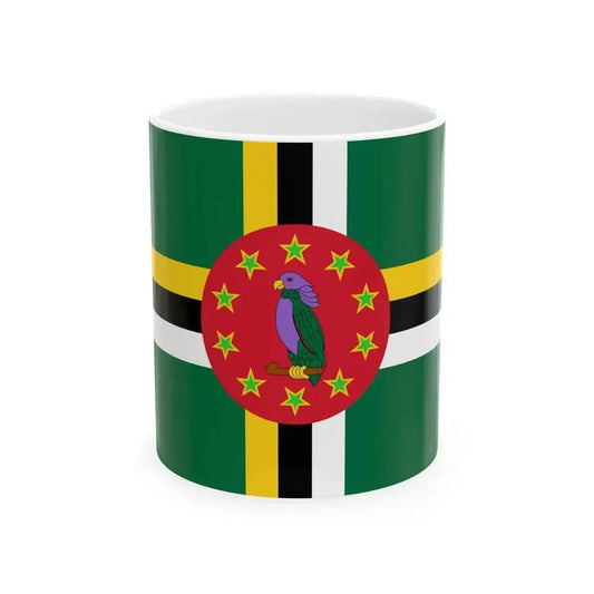 Flag of Dominica 1988-1990 3-2 (Dominica) White Coffee Mug 11oz - Go Mug Yourself