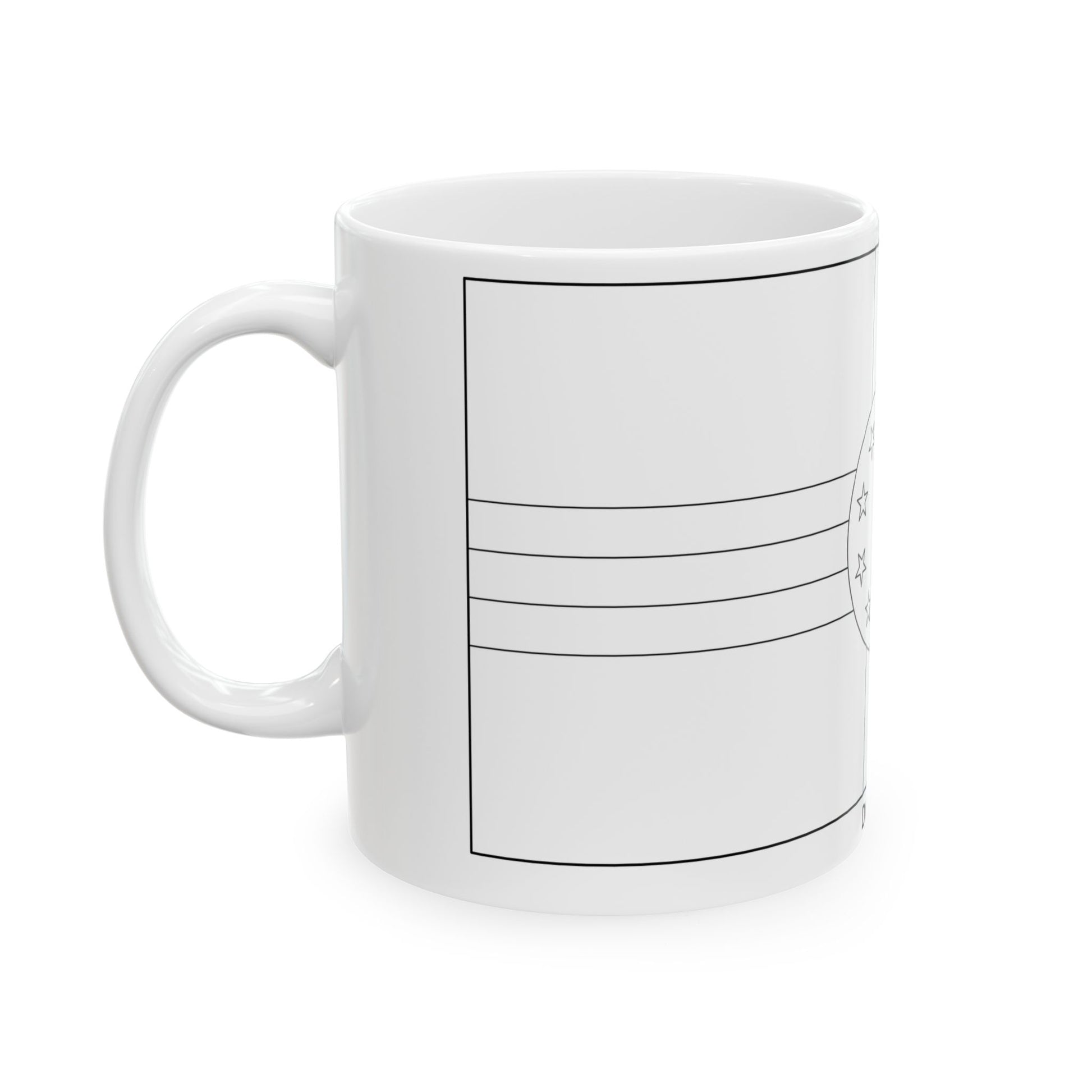 Flag of Dominica colouring page (Dominica) White Coffee Mug-Go Mug Yourself