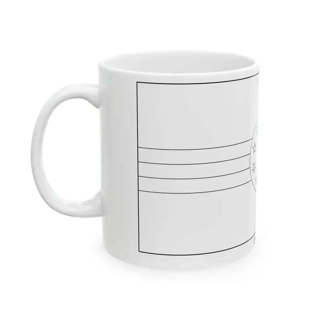Flag of Dominica colouring page (Dominica) White Coffee Mug - Go Mug Yourself