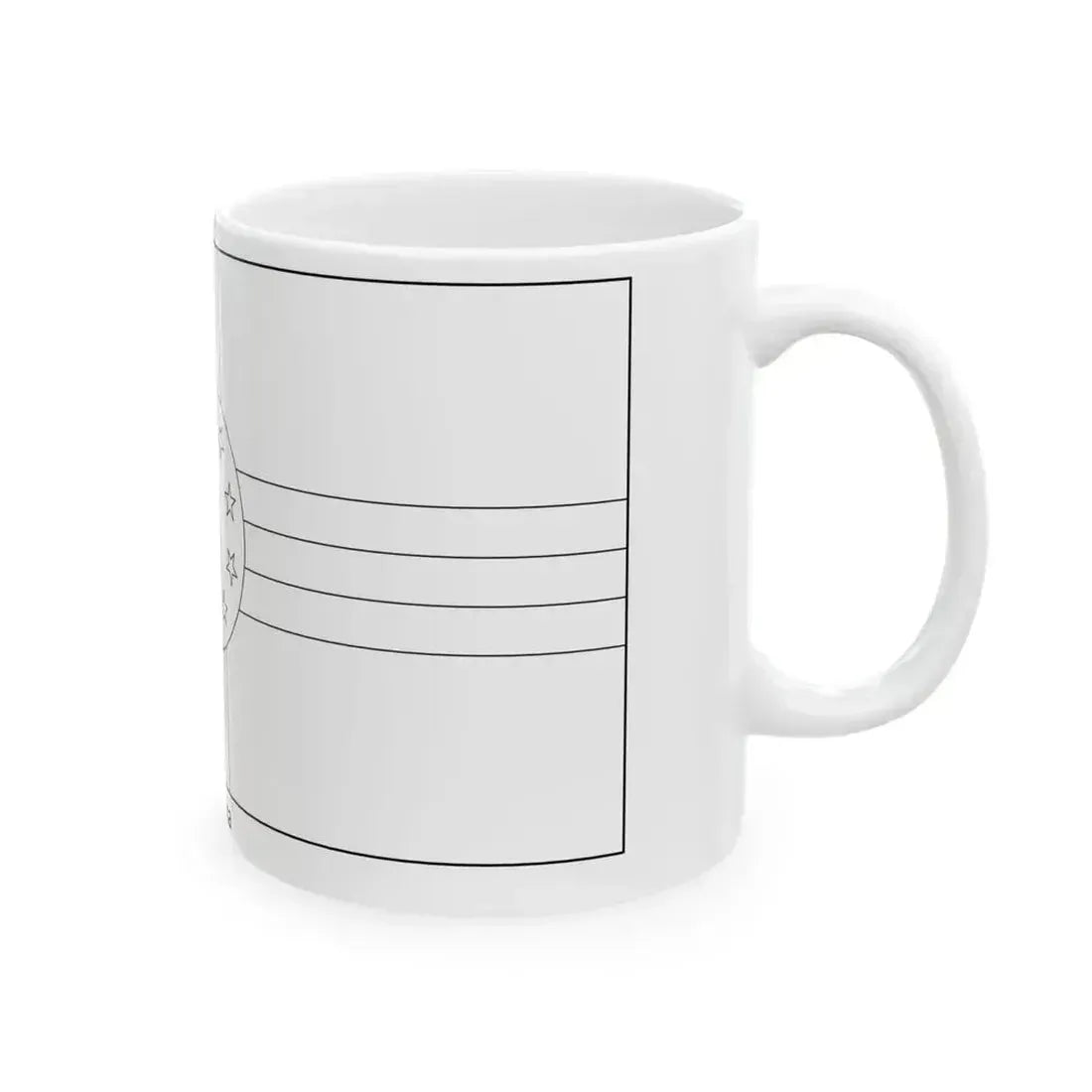 Flag of Dominica colouring page (Dominica) White Coffee Mug - Go Mug Yourself