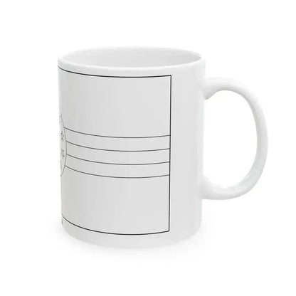 Flag of Dominica colouring page (Dominica) White Coffee Mug - Go Mug Yourself