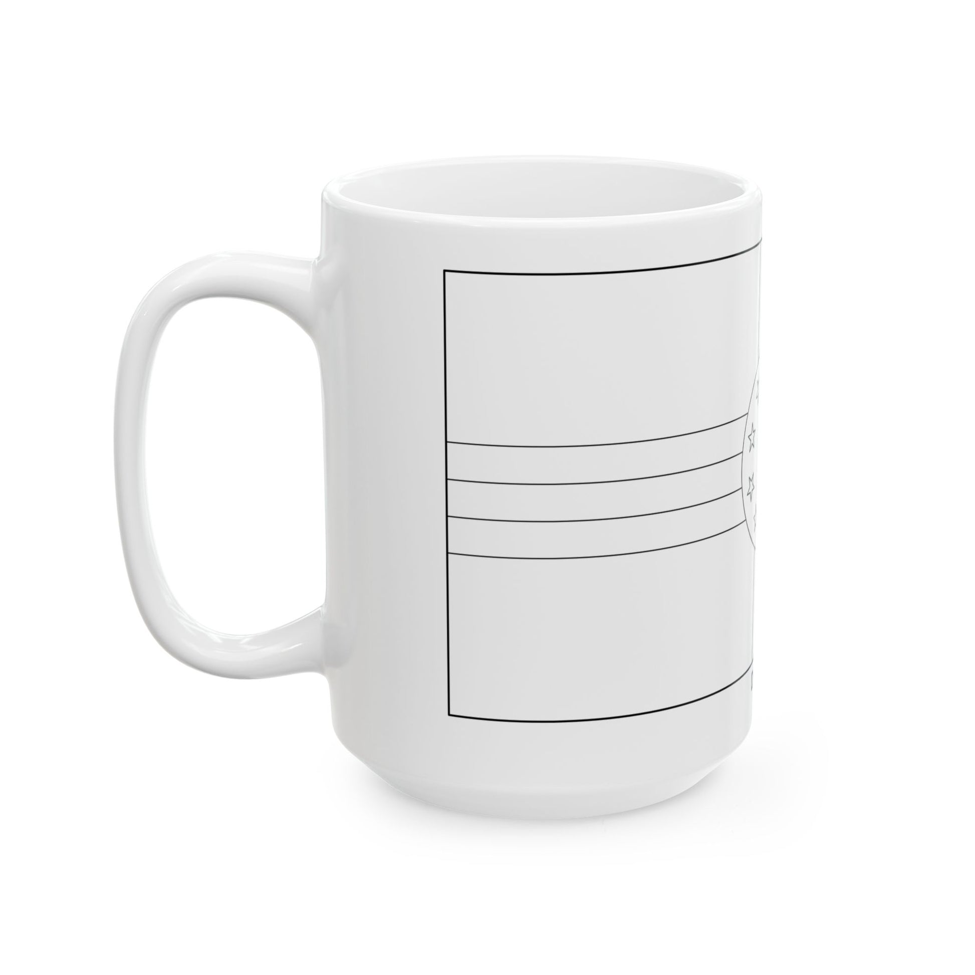 Flag of Dominica colouring page (Dominica) White Coffee Mug-Go Mug Yourself