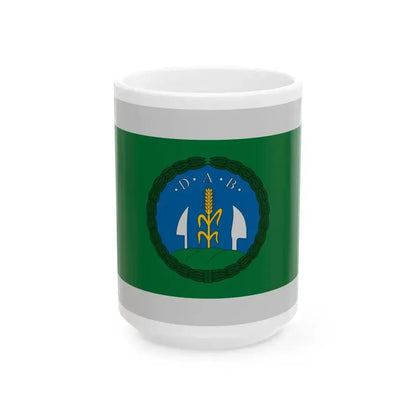 Flag of Domsod reverse (Hungary) White Coffee Mug 15oz - Go Mug Yourself