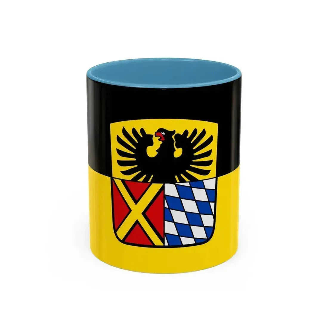 Flag of Donau Ries Germany - Accent Coffee Mug 11oz Light Blue - Go Mug Yourself