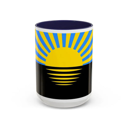 Flag of Donetsk Oblast Ukraine - Accent Coffee Mug 15oz Navy - Go Mug Yourself