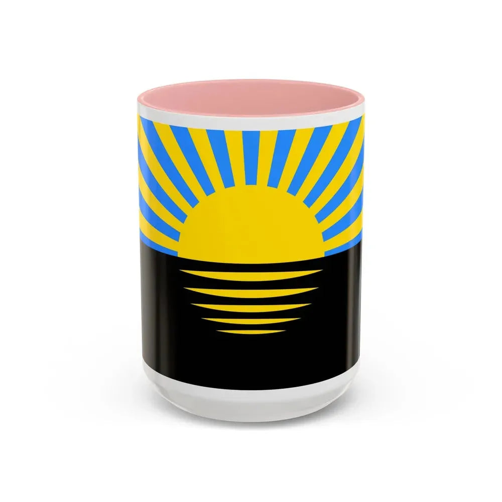Flag of Donetsk Oblast Ukraine - Accent Coffee Mug 15oz Pink - Go Mug Yourself
