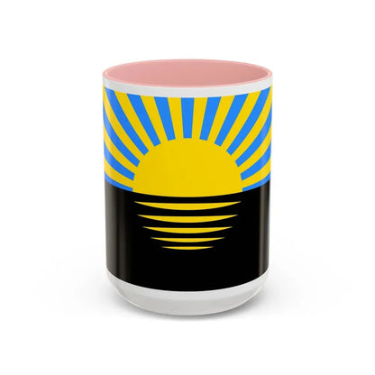 Flag of Donetsk Oblast Ukraine - Accent Coffee Mug 15oz Pink - Go Mug Yourself