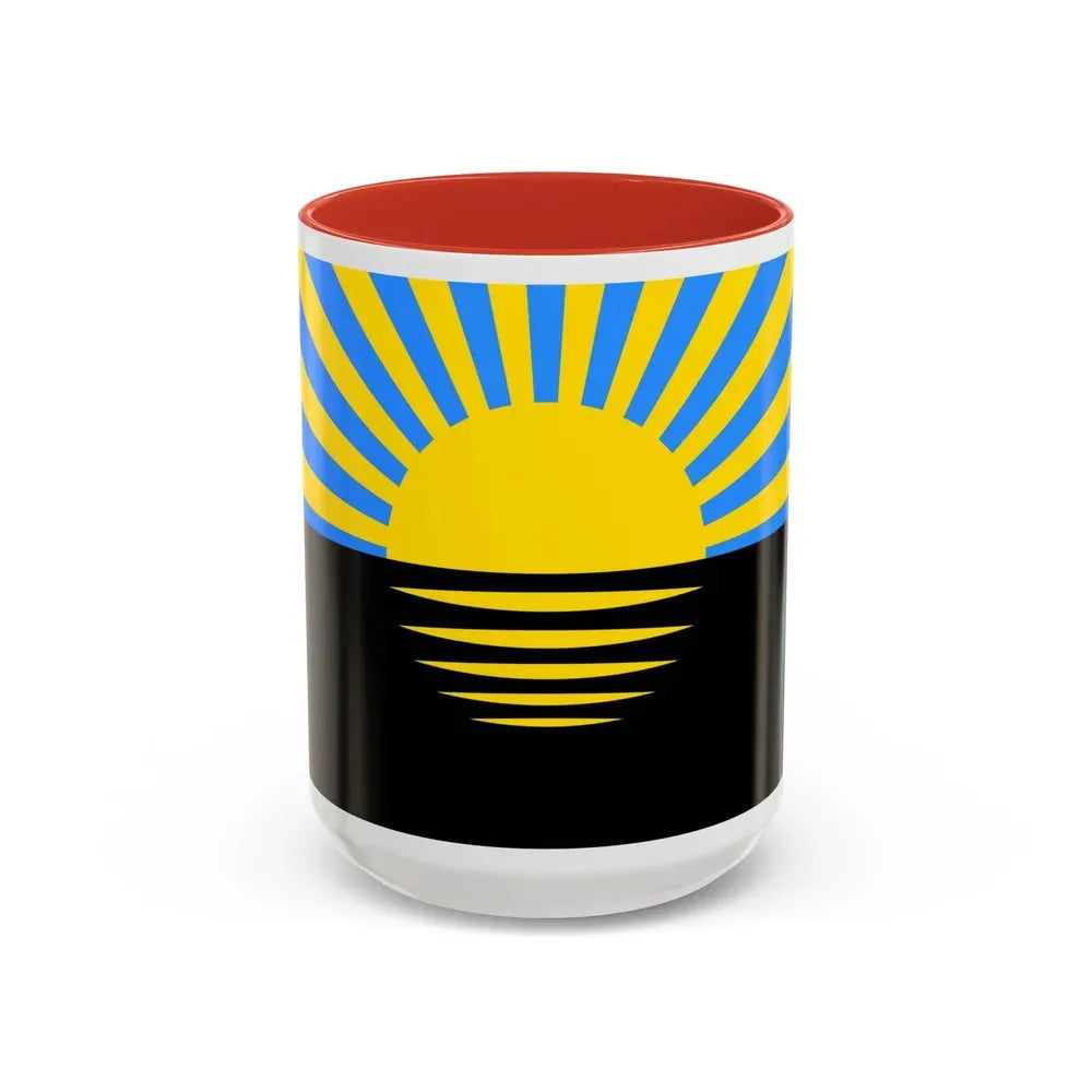 Flag of Donetsk Oblast Ukraine - Accent Coffee Mug 15oz Red - Go Mug Yourself
