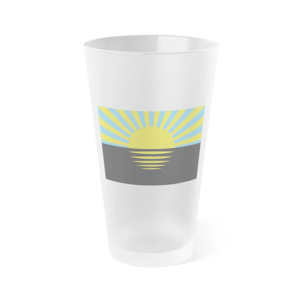 Flag of Donetsk Oblast Ukraine - Frosted Pint Glass 16oz-16oz-Frosted-Go Mug Yourself