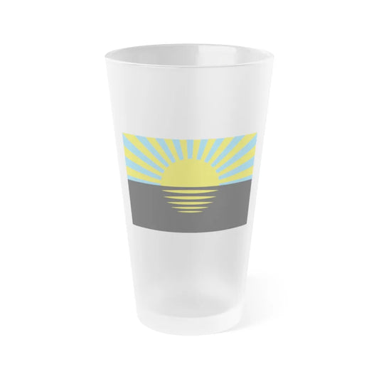 Flag of Donetsk Oblast Ukraine - Frosted Pint Glass 16oz-16oz-Frosted-Go Mug Yourself