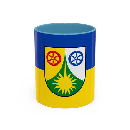 Flag of Donnersbergkreis Germany - Accent Coffee Mug 11oz Light Blue - Go Mug Yourself