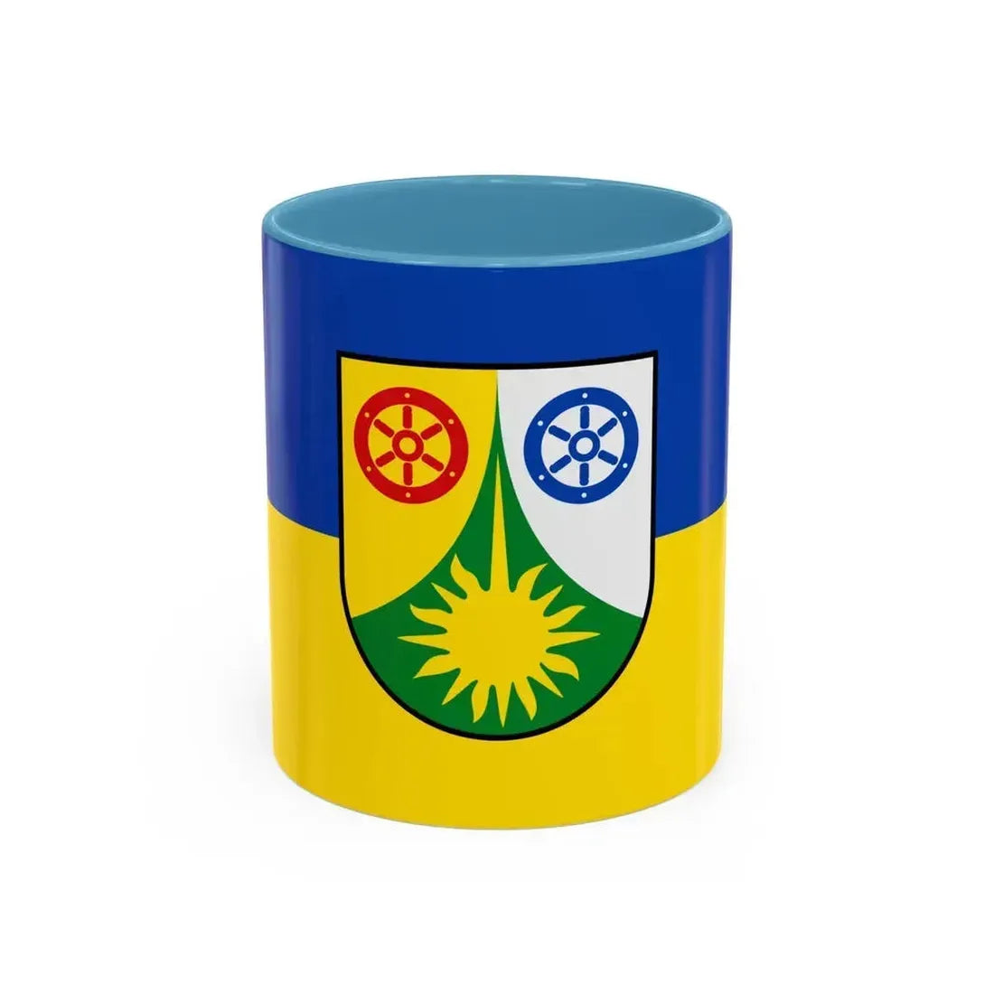 Flag of Donnersbergkreis Germany - Accent Coffee Mug 11oz Light Blue - Go Mug Yourself