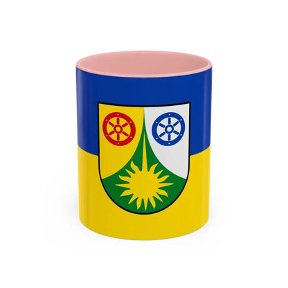 Flag of Donnersbergkreis Germany - Accent Coffee Mug 11oz Pink - Go Mug Yourself
