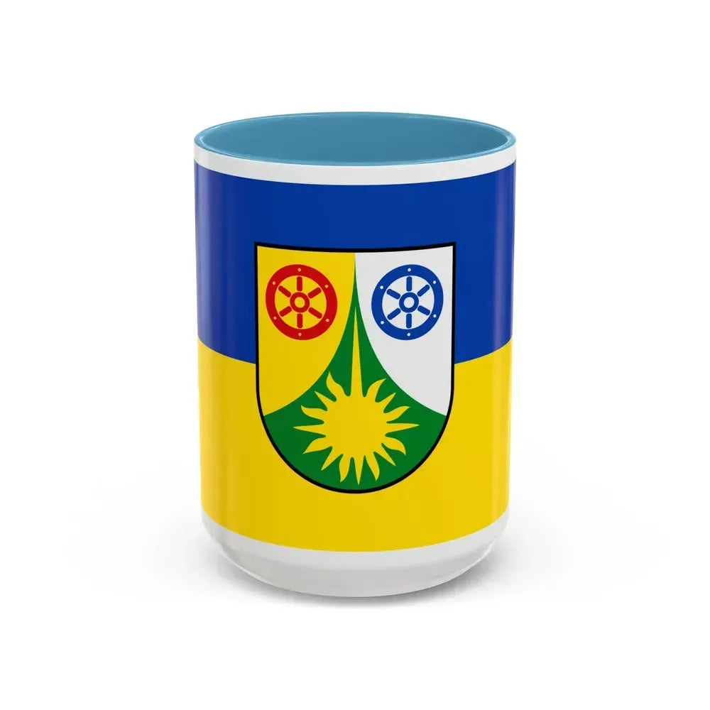 Flag of Donnersbergkreis Germany - Accent Coffee Mug 15oz Light Blue - Go Mug Yourself