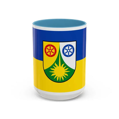 Flag of Donnersbergkreis Germany - Accent Coffee Mug 15oz Light Blue - Go Mug Yourself