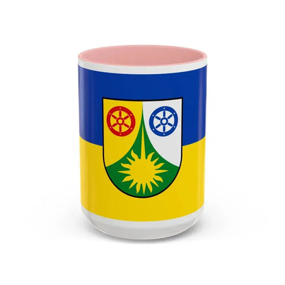 Flag of Donnersbergkreis Germany - Accent Coffee Mug 15oz Pink - Go Mug Yourself