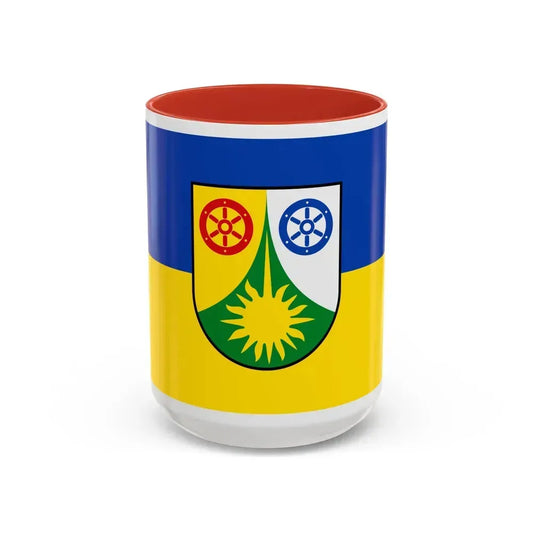 Flag of Donnersbergkreis Germany - Accent Coffee Mug 15oz Red - Go Mug Yourself