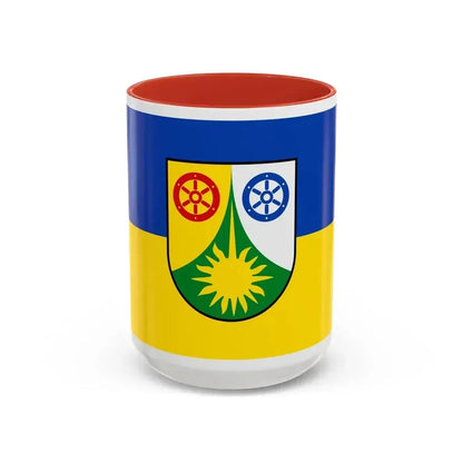 Flag of Donnersbergkreis Germany - Accent Coffee Mug 15oz Red - Go Mug Yourself