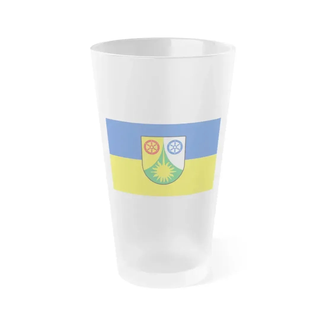 Flag of Donnersbergkreis Germany - Frosted Pint Glass 16oz 16oz Frosted - Go Mug Yourself