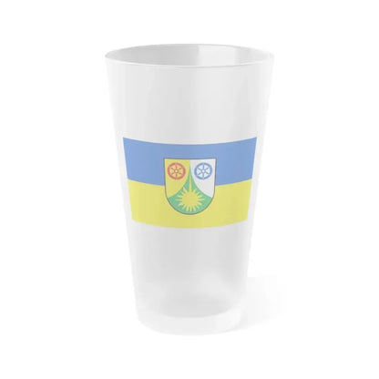 Flag of Donnersbergkreis Germany - Frosted Pint Glass 16oz 16oz Frosted - Go Mug Yourself