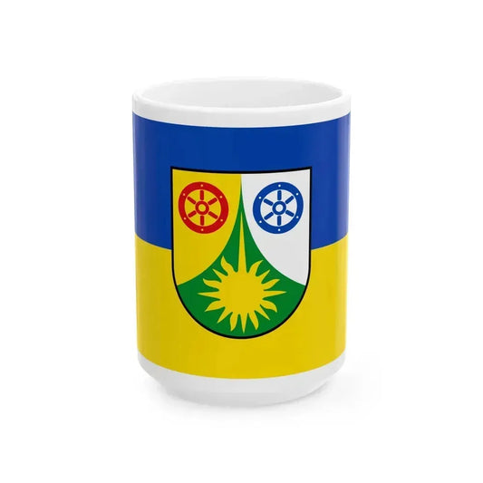 Flag of Donnersbergkreis Germany - White Coffee Mug 15oz - Go Mug Yourself