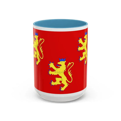 Flag of Dordogne France 2 - Accent Coffee Mug 15oz Light Blue - Go Mug Yourself