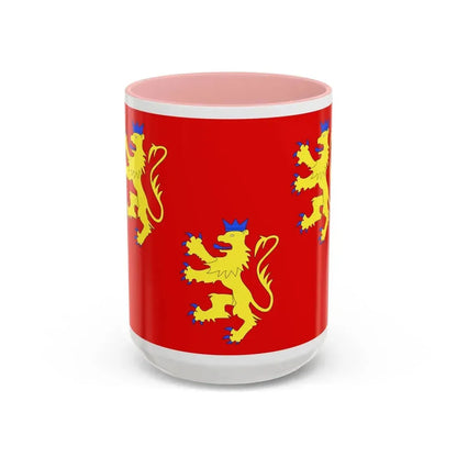 Flag of Dordogne France 2 - Accent Coffee Mug 15oz Pink - Go Mug Yourself