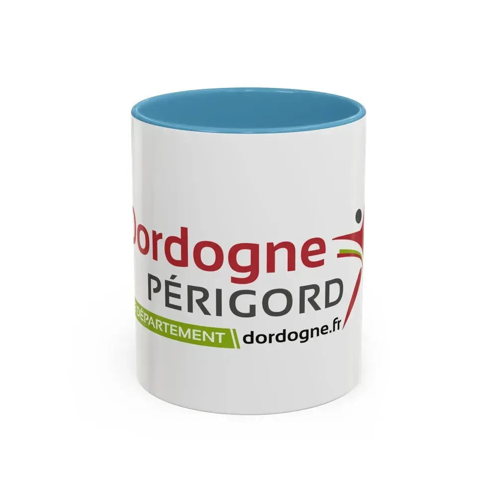 Flag of Dordogne France - Accent Coffee Mug 11oz Light Blue - Go Mug Yourself