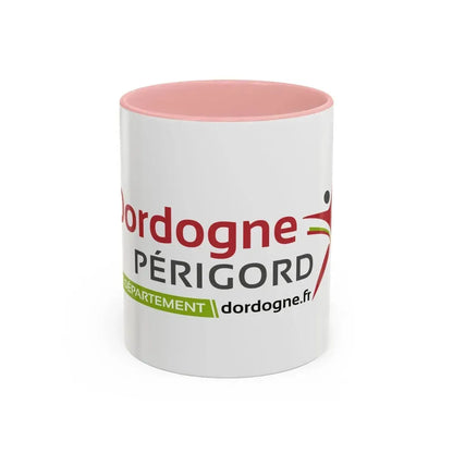 Flag of Dordogne France - Accent Coffee Mug 11oz Pink - Go Mug Yourself