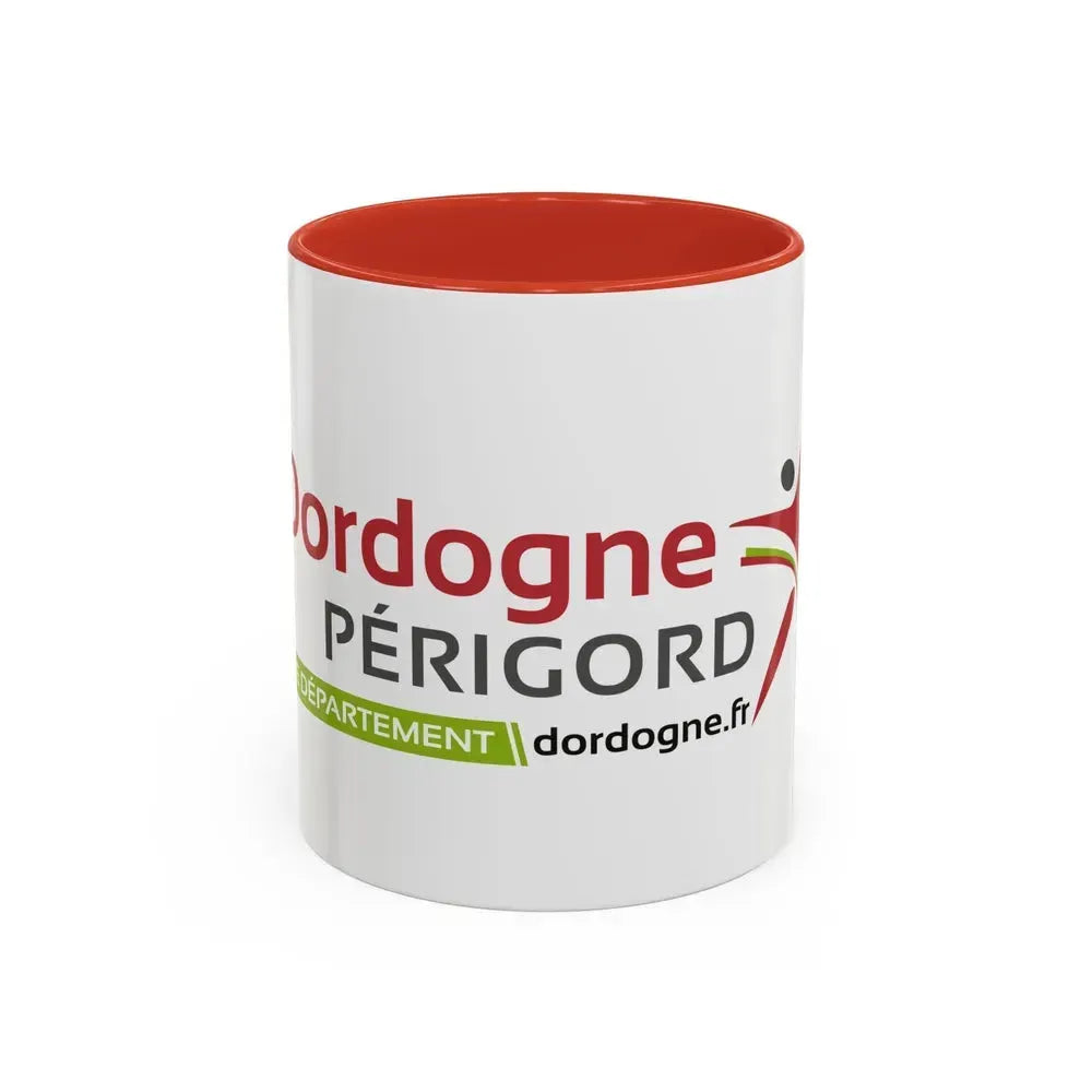 Flag of Dordogne France - Accent Coffee Mug 11oz Red - Go Mug Yourself