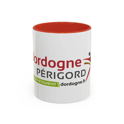 Flag of Dordogne France - Accent Coffee Mug 11oz Red - Go Mug Yourself
