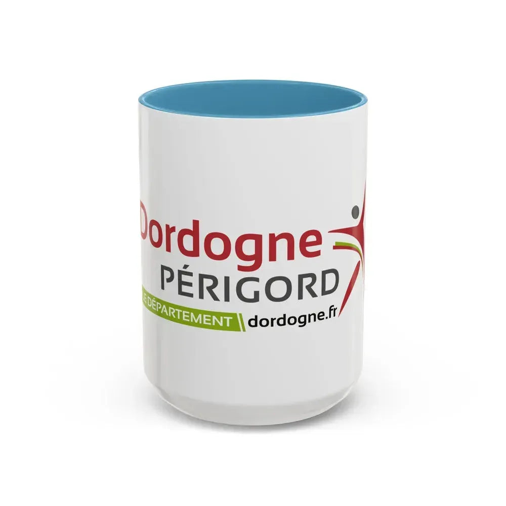 Flag of Dordogne France - Accent Coffee Mug 15oz Light Blue - Go Mug Yourself