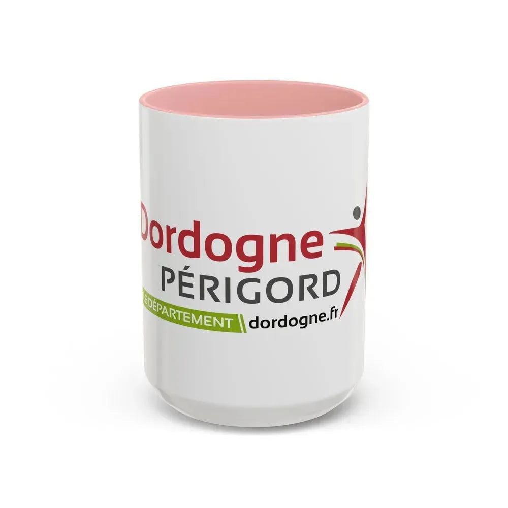 Flag of Dordogne France - Accent Coffee Mug 15oz Pink - Go Mug Yourself