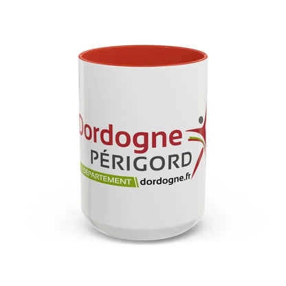 Flag of Dordogne France - Accent Coffee Mug 15oz Red - Go Mug Yourself