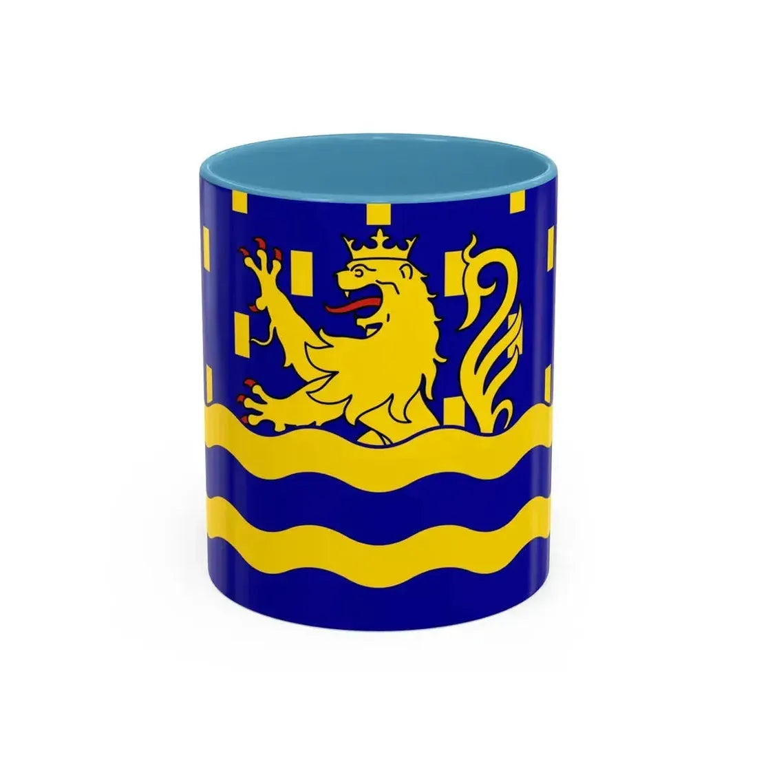 Flag of Doubs France 2 - Accent Coffee Mug 11oz Light Blue - Go Mug Yourself